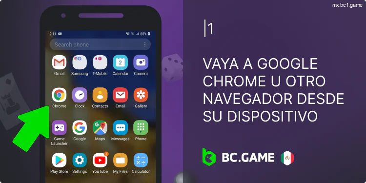 Accede al navegador desde tu dispositivo Android