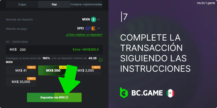 Complete la transacción BC.Game