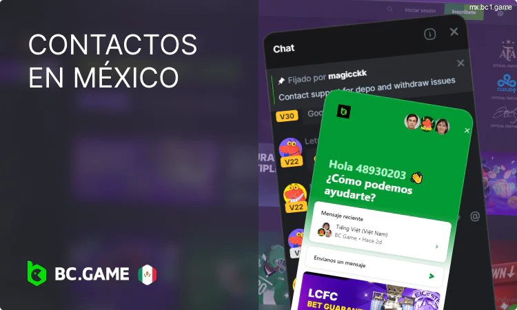 Servicio al cliente de BC Game en México