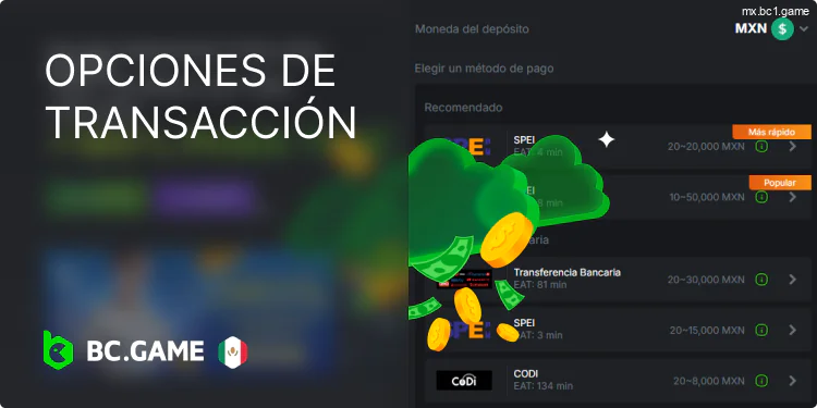 Pago para jugadores de BC.Game México