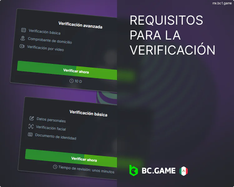 Verificar perfil de BC.Game en México