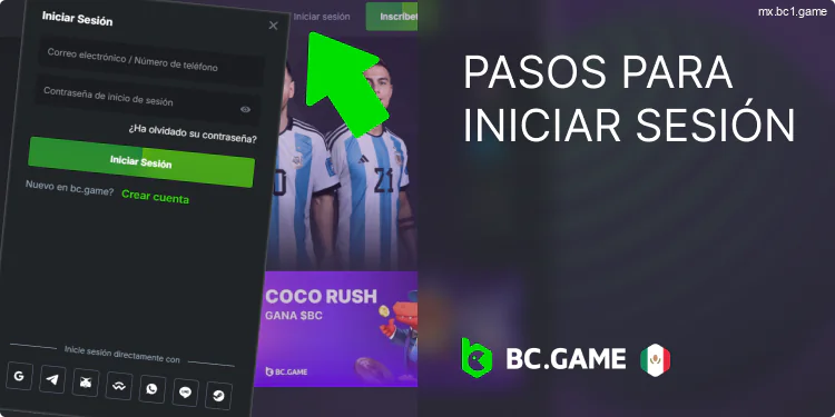 Ingresa a tu perfil de BC.Game México