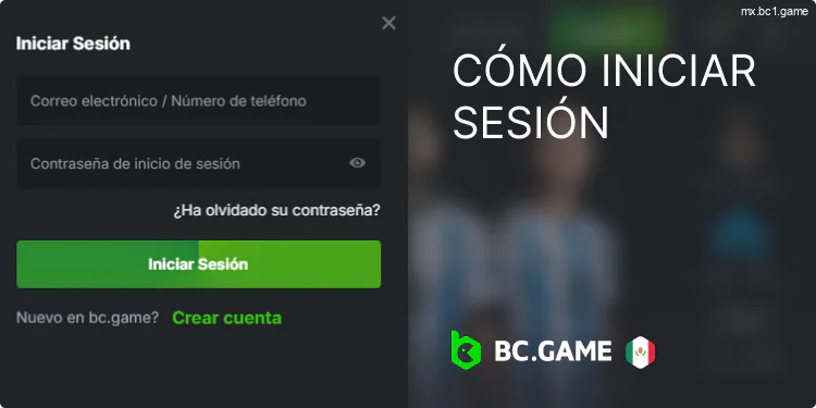 Inicia sesión en BC.Game México