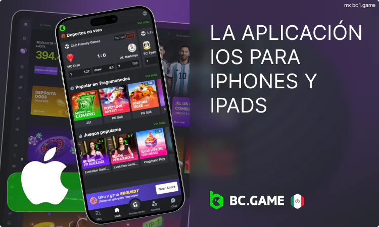 Aplicación móvil BC.Game para iOS