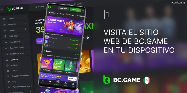 Visita el sitio web de BC.Game